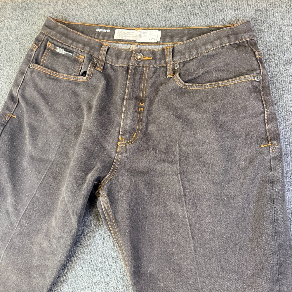 Rocawear‎ Baggy Jeans Mens 36x26 Charcoal Gray Denim Regular Fit Straight Leg